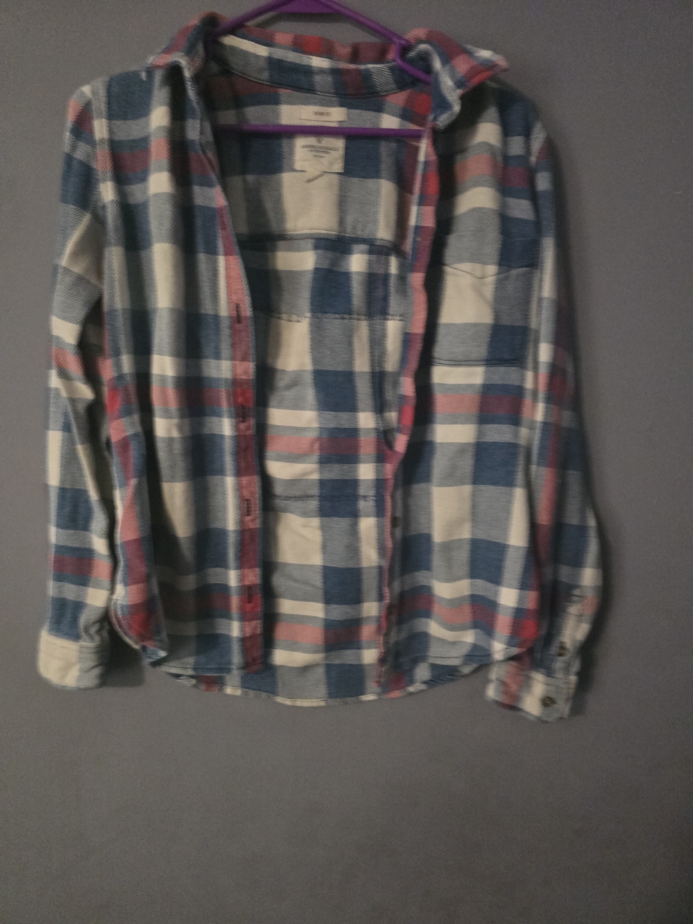 American Eagle Outfitters Plaid Slim Fit Button Down Size XS